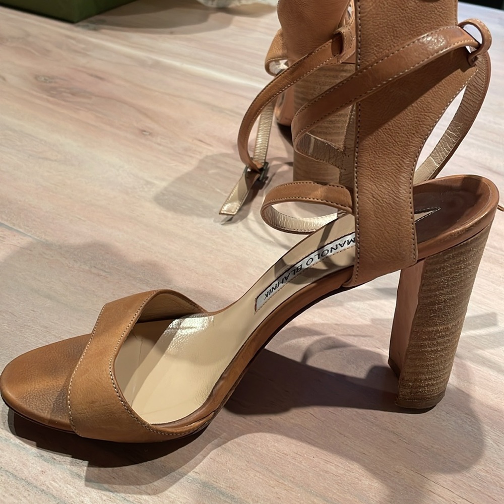 Manolo Blahnik Block Heel Sandals - Picture 6 of 6